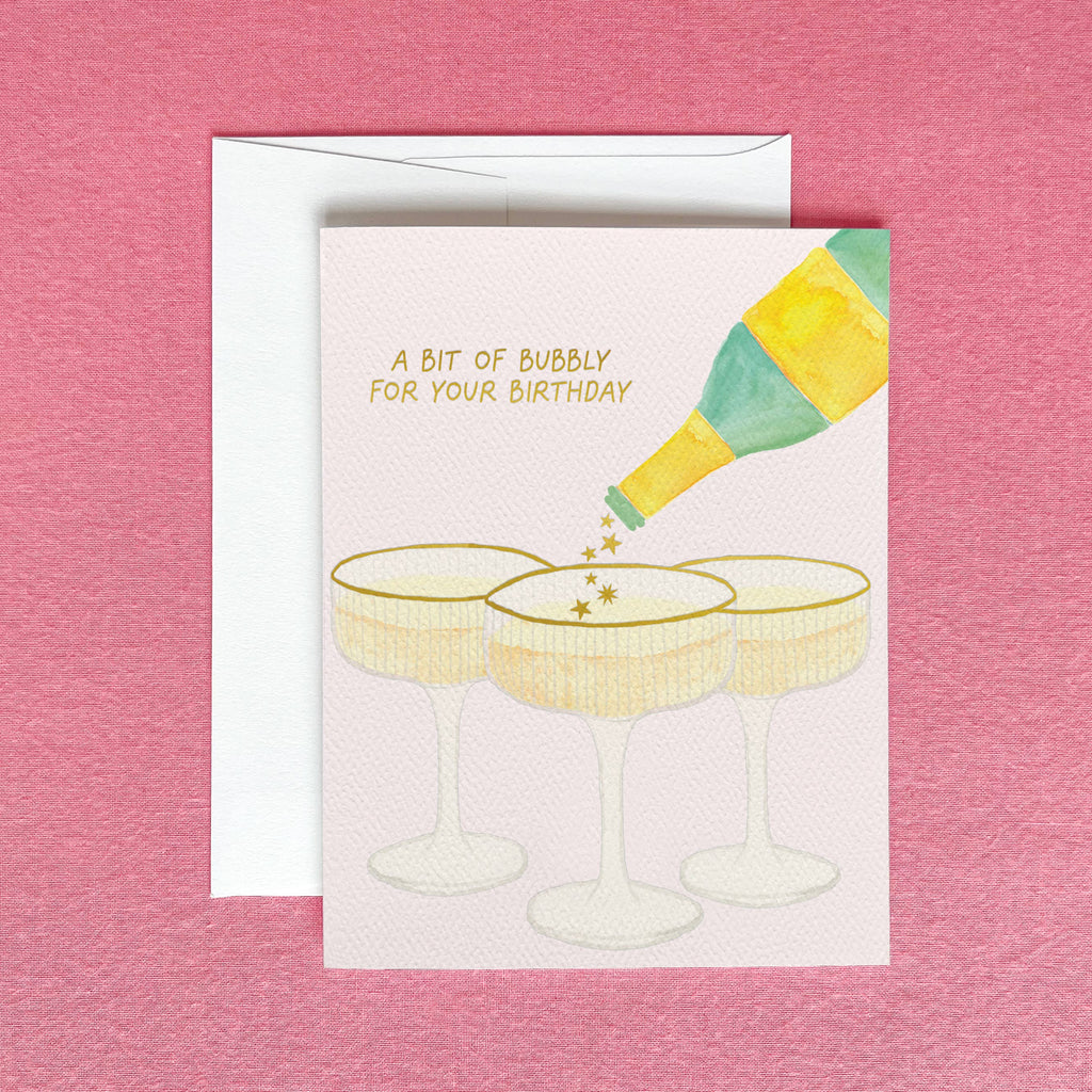 Champagne Birthday Card
