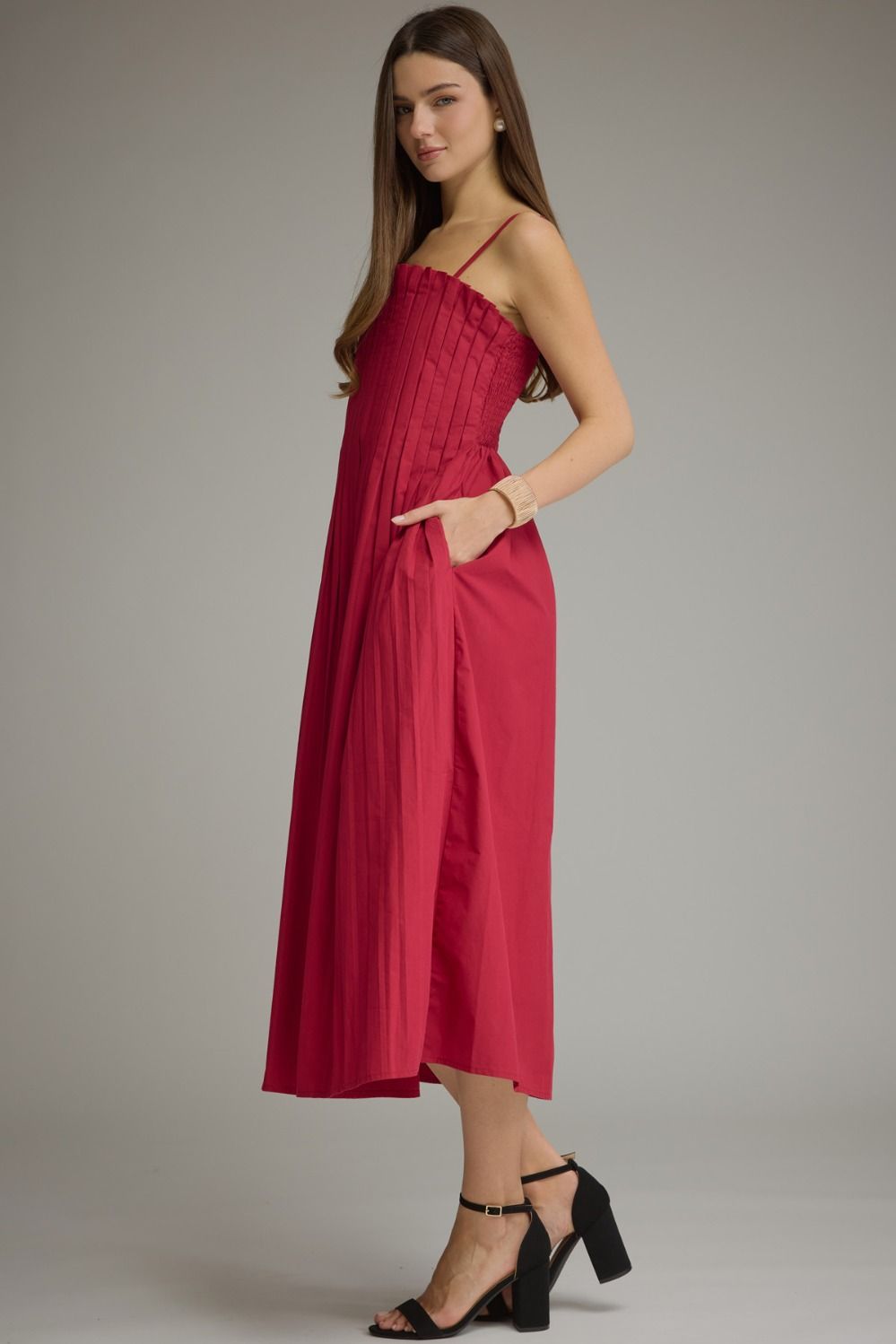 The Charlotte Pleated Midi Dress