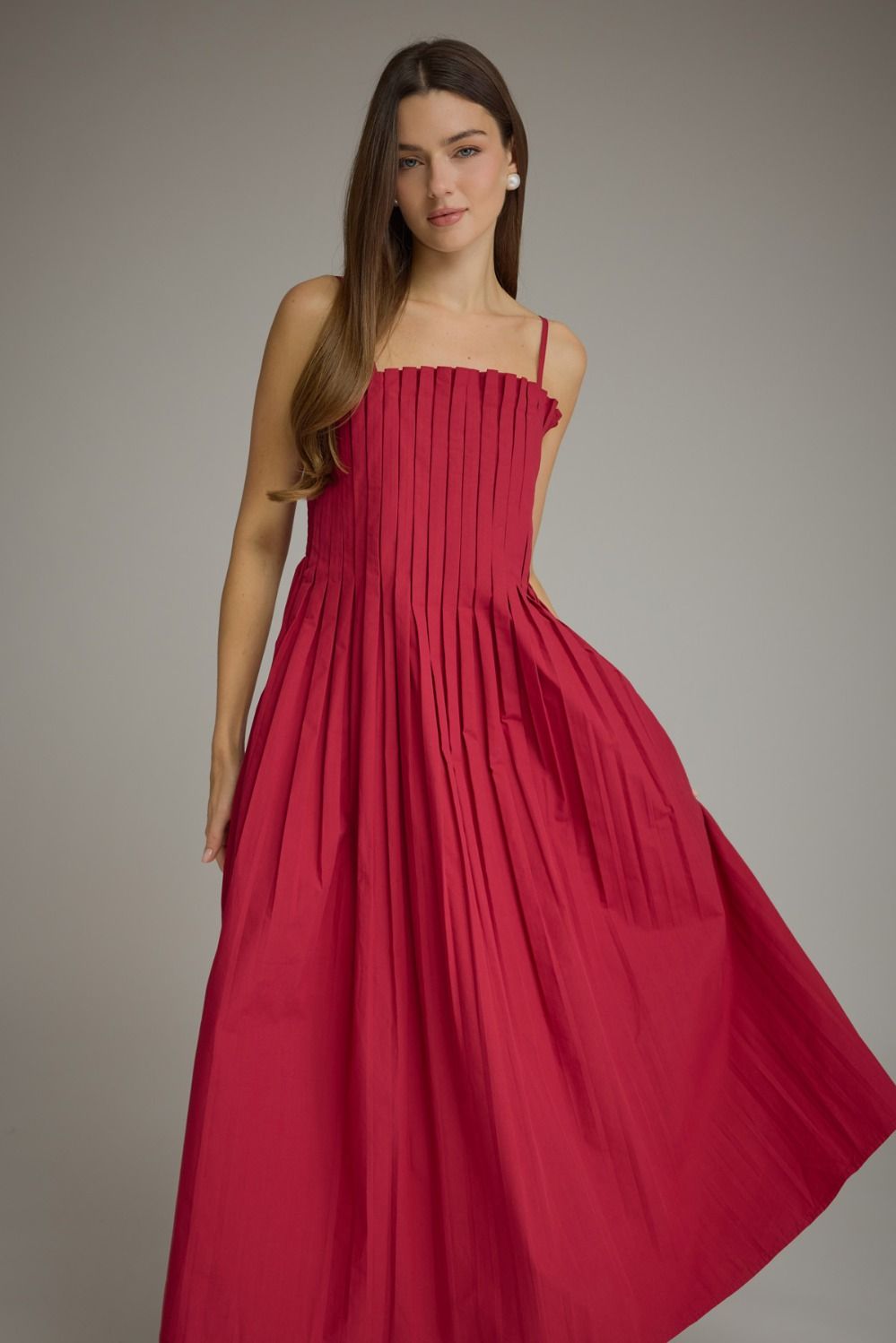 The Charlotte Pleated Midi Dress