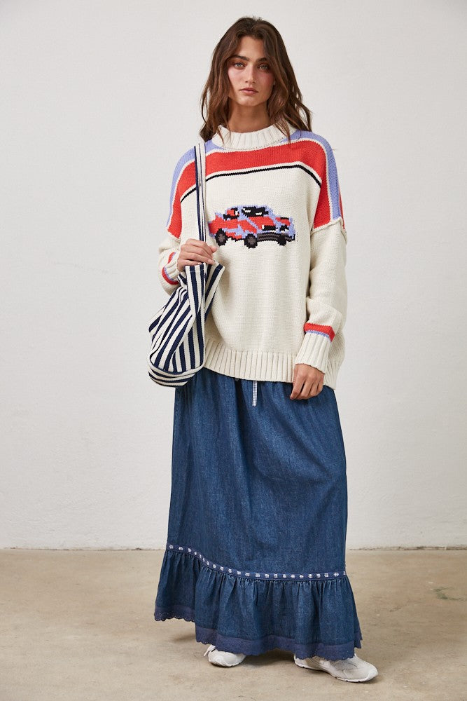 Retro Wheels Sweater