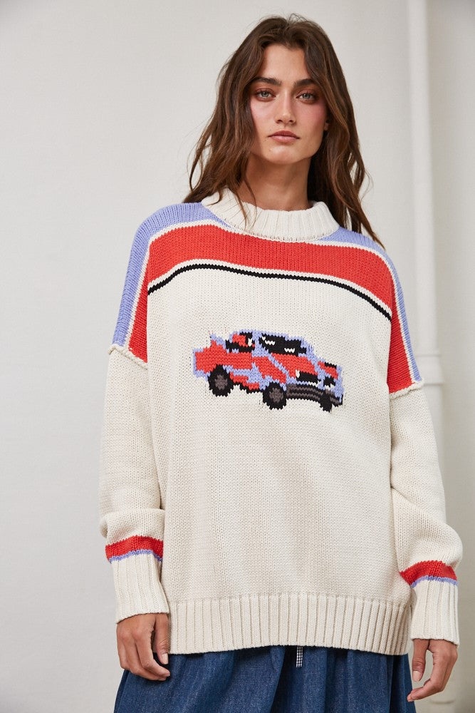 Retro Wheels Sweater