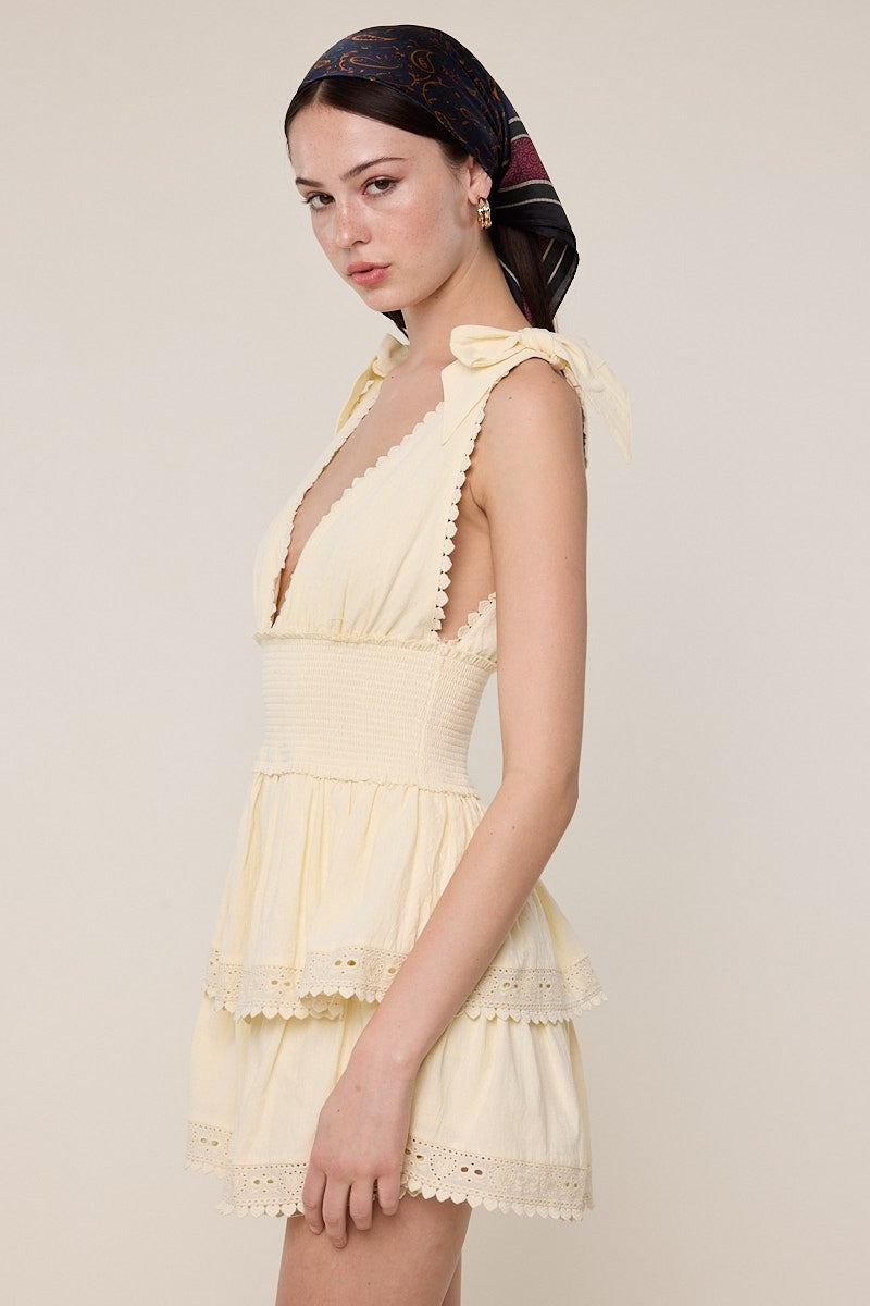 The Seabreeze Ribbon Lace Mini Dress