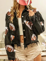 Sequin Football Corduroy Jacket