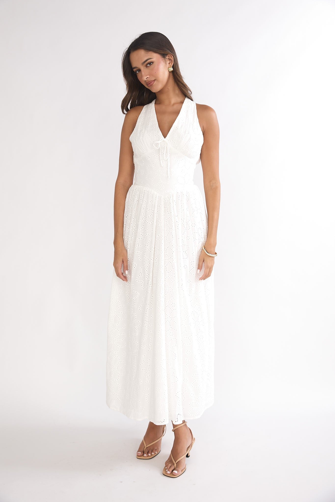 Blossom Charm Halter Midi Dress