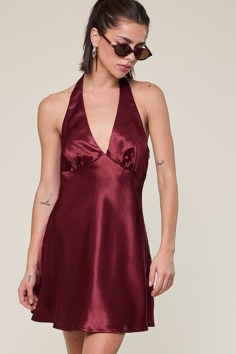 Golden Hour Halter Mini Dress