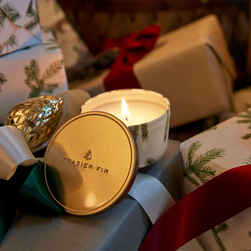 Frasier Fur Poured Candle Tin - Gold Lid