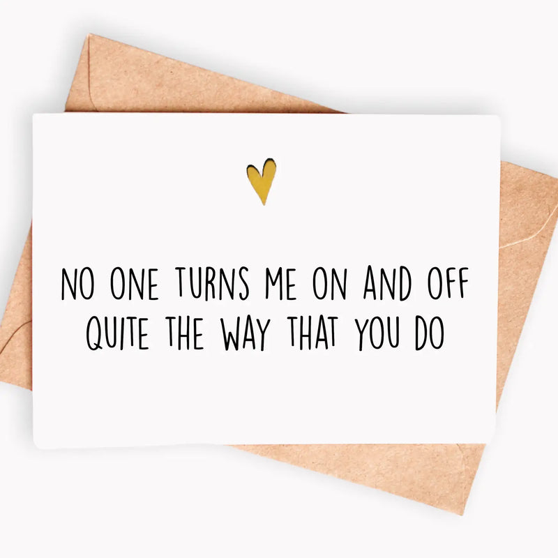 Turns Me On And Off Christmas Card
