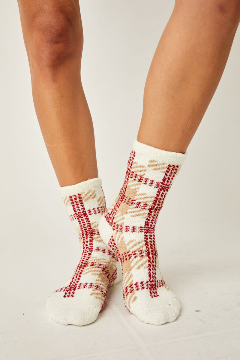 Free People Hilarie Plaid Crew Sock