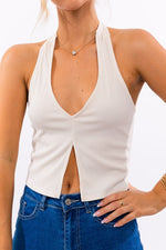 Front View Open Halter Top