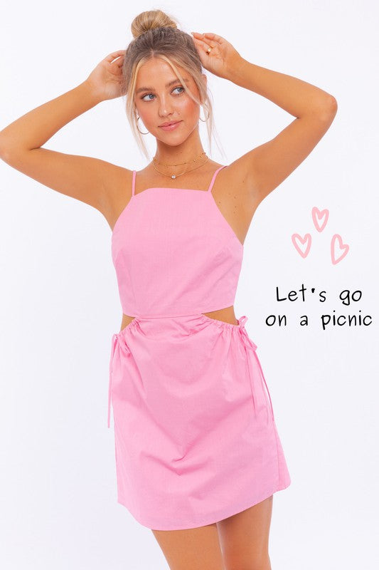 Don't Panic Cut Out Poplin Dress