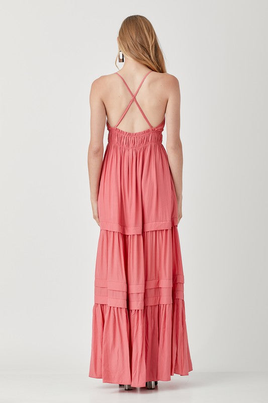 Can't Wait To Go Ruffle Folded Detail Maxi Dress