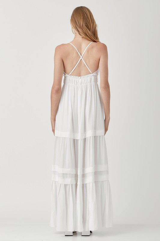 Can't Wait To Go Ruffle Folded Detail Maxi Dress