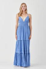 Can't Wait To Go Ruffle Folded Detail Maxi Dress