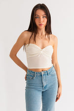 Hit Me On The Top Twist Tube Crop Top