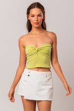 Hit Me On The Top Twist Tube Crop Top