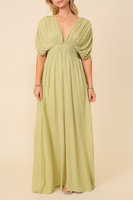 Summer Spring Vacation Sundress Lined Maxi Dress