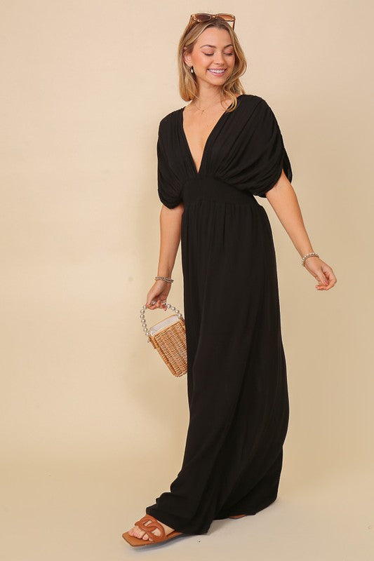 Summer Spring Vacation Sundress Lined Maxi Dress