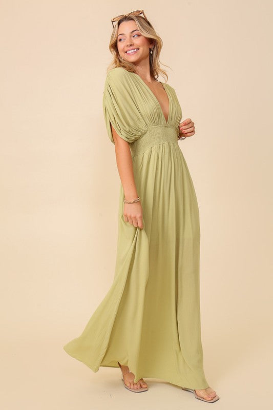 Summer Spring Vacation Sundress Lined Maxi Dress