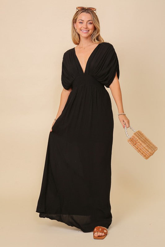 Summer Spring Vacation Sundress Lined Maxi Dress