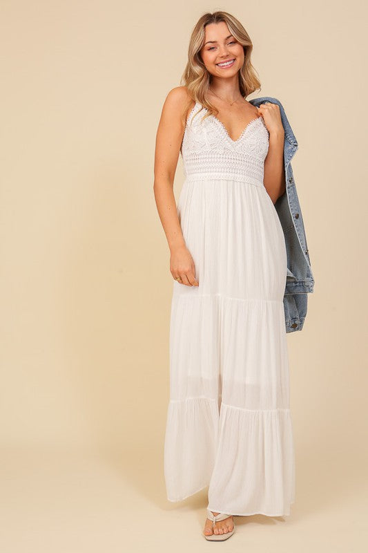 Meadow In The Spring Boho Lace Maxi Dress