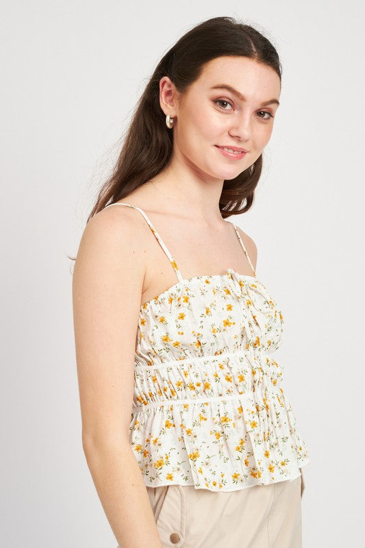 Yellow Fever Printed Cami Cropped Top