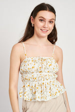 Yellow Fever Printed Cami Cropped Top