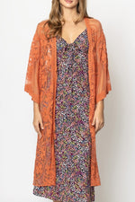 Rush Over Floral Lace Kimono with Front Tie