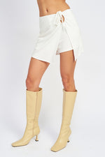 It All Pays Off Ruched Mini Skirt With Side Slit