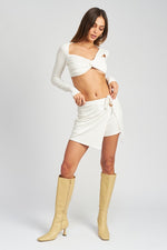 It All Pays Off Ruched Mini Skirt With Side Slit