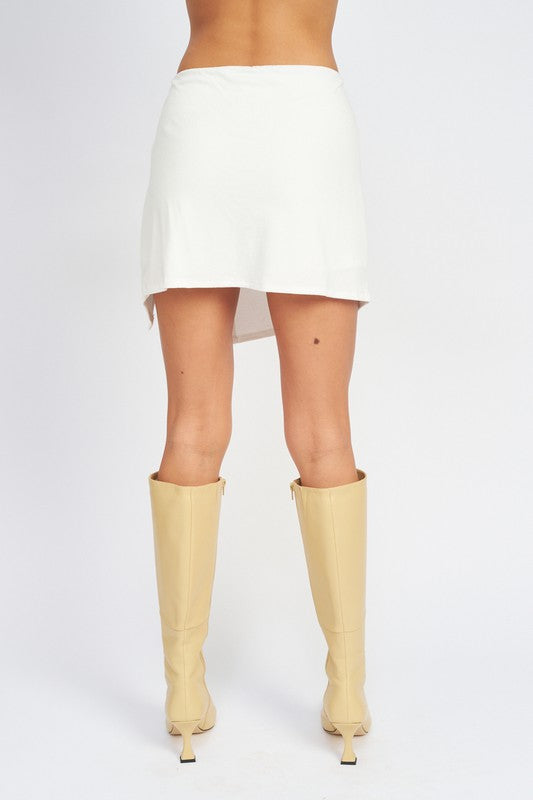 It All Pays Off Ruched Mini Skirt With Side Slit