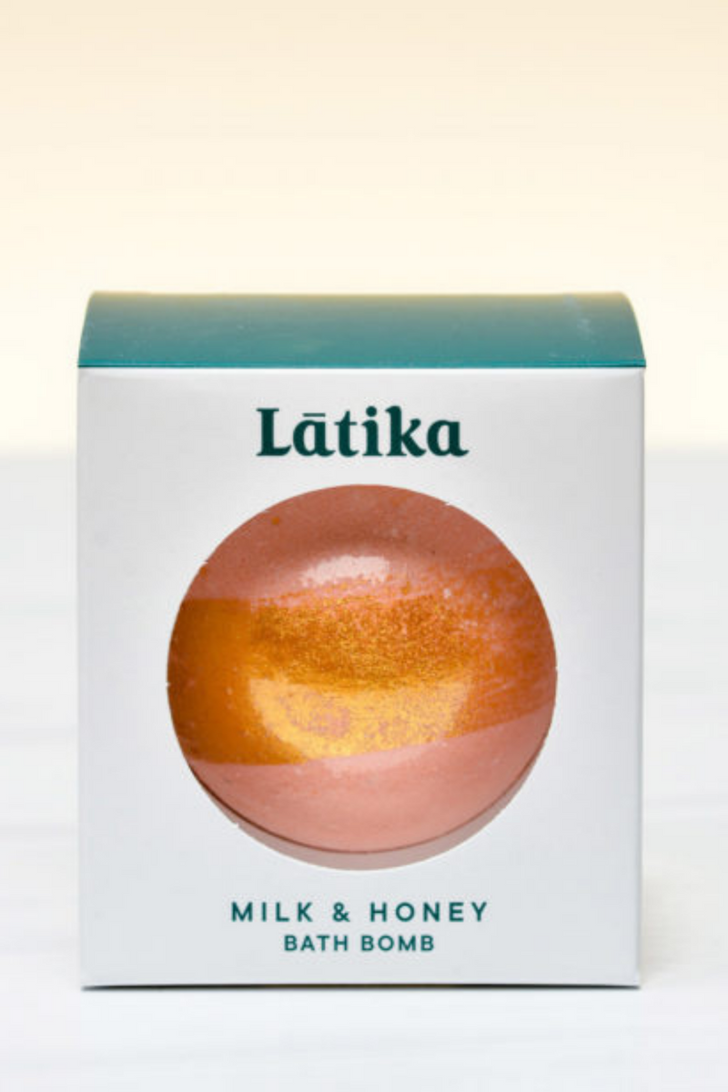 Hand Decorated Bath Bomb - Milk + Honey
