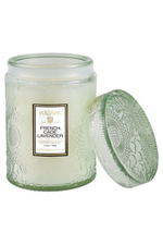 Voluspa Small Embossed Glass Jar - French Cade Lavender
