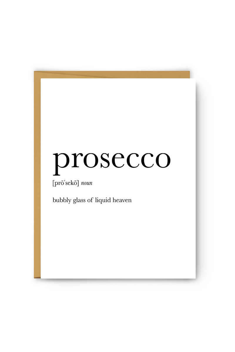 Prosecco Definition Greeting Card