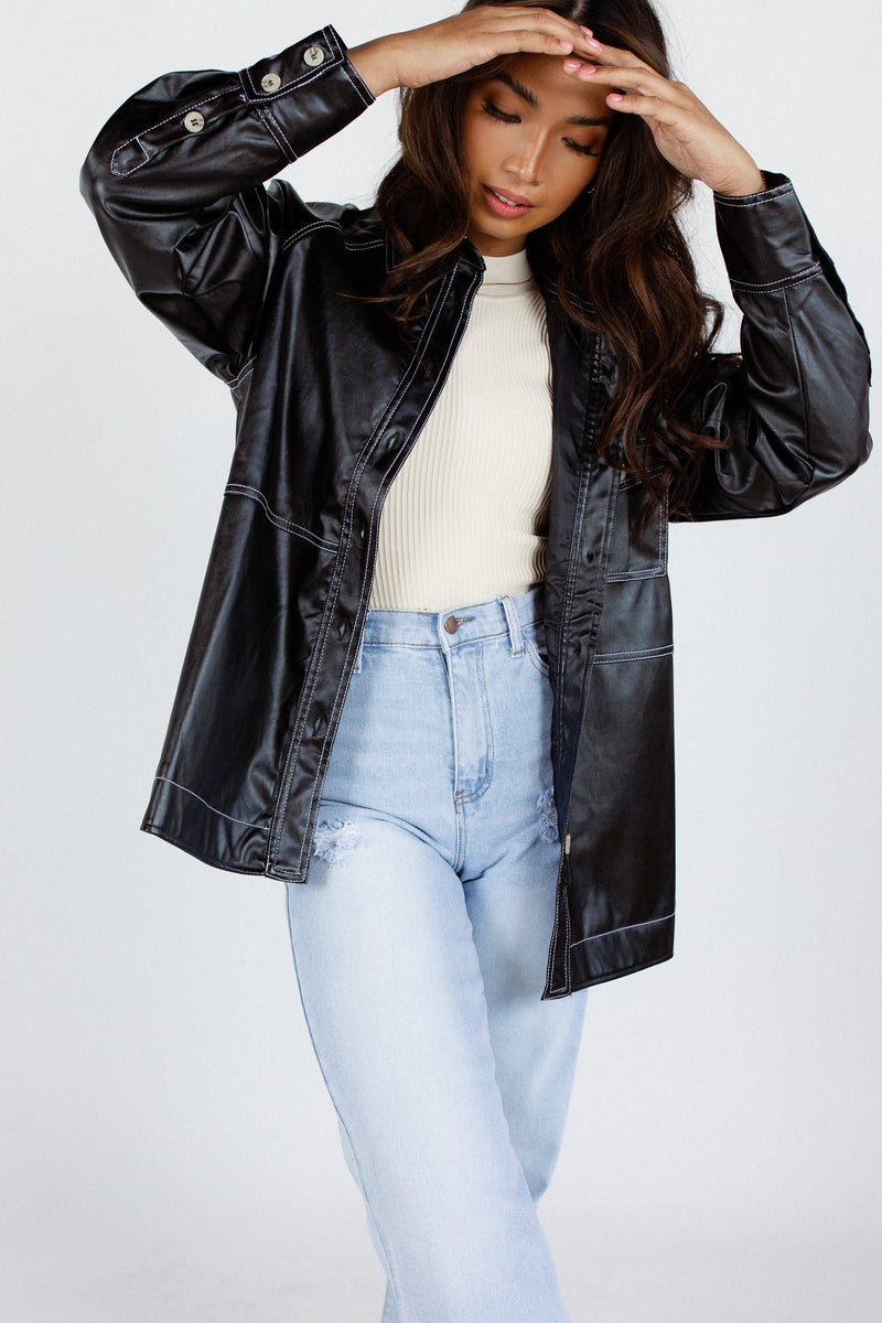 Weekend Love Faux Leather Jacket