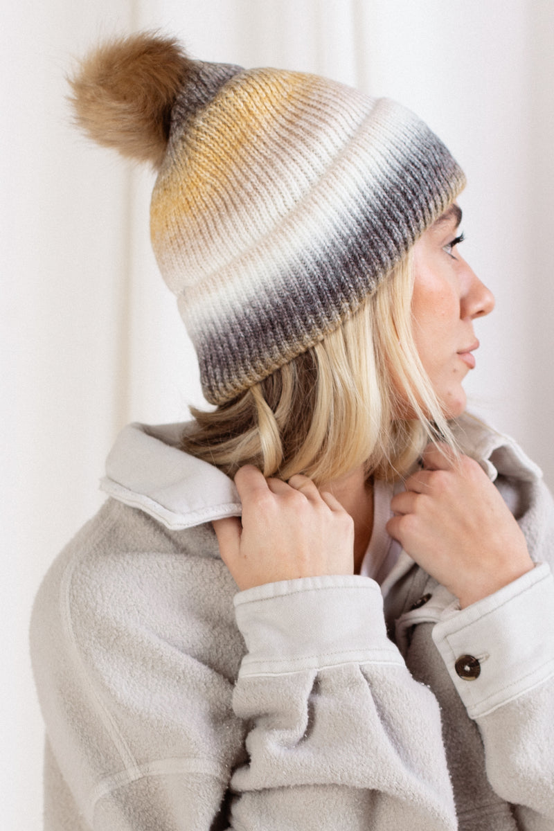 Brighten Up Pom Beanie