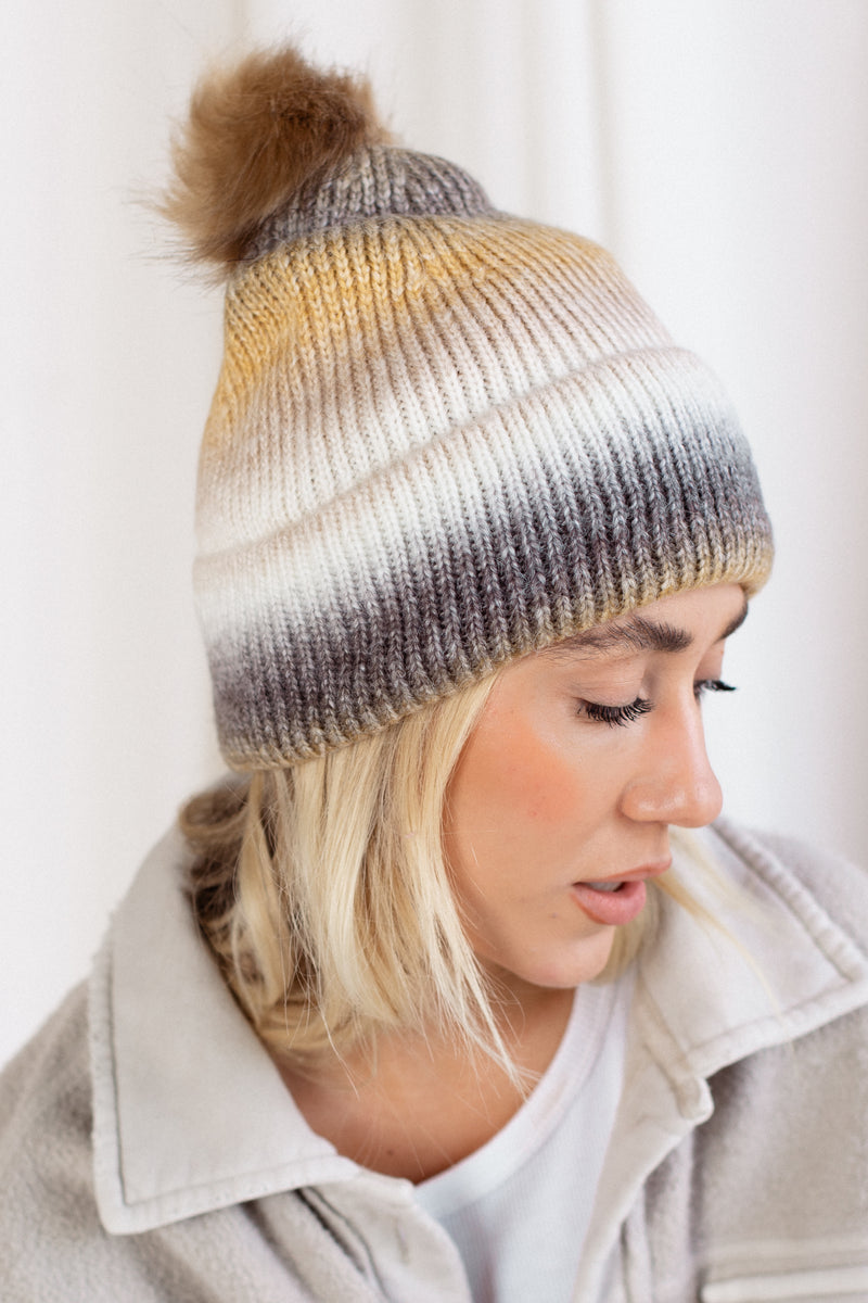 Brighten Up Pom Beanie