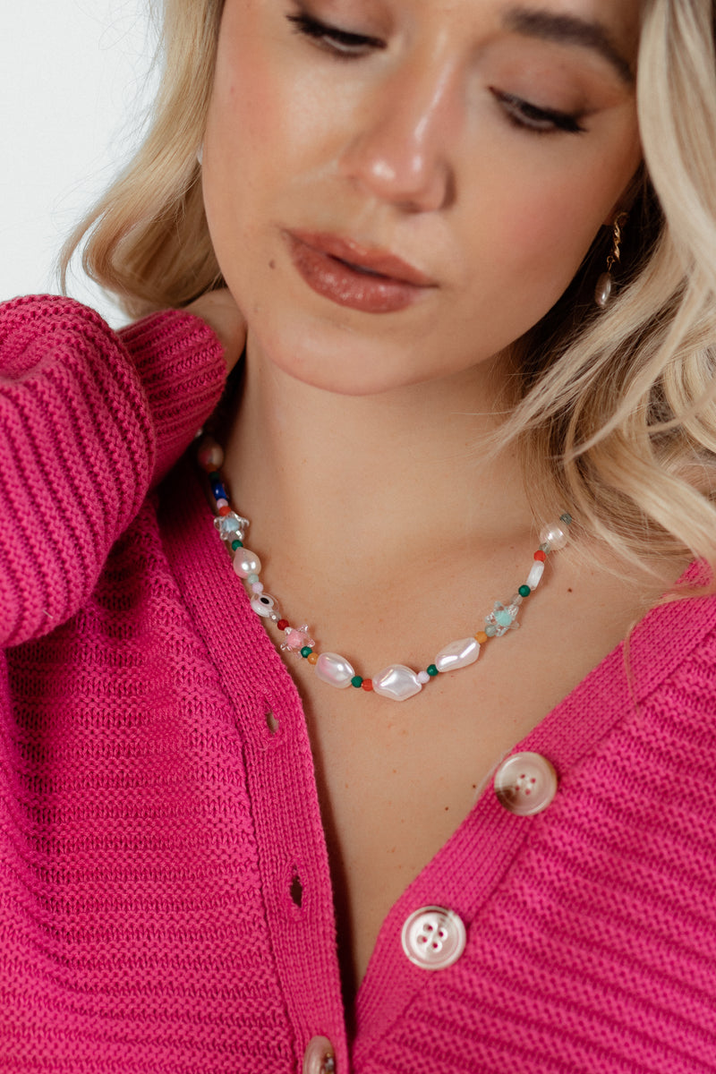 Amara Evil Eye Pearl Necklace