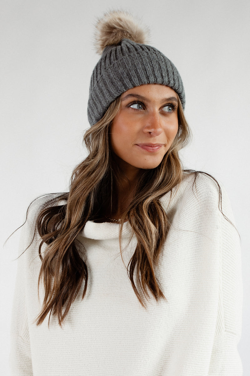 Clover Knit Pom Beanie