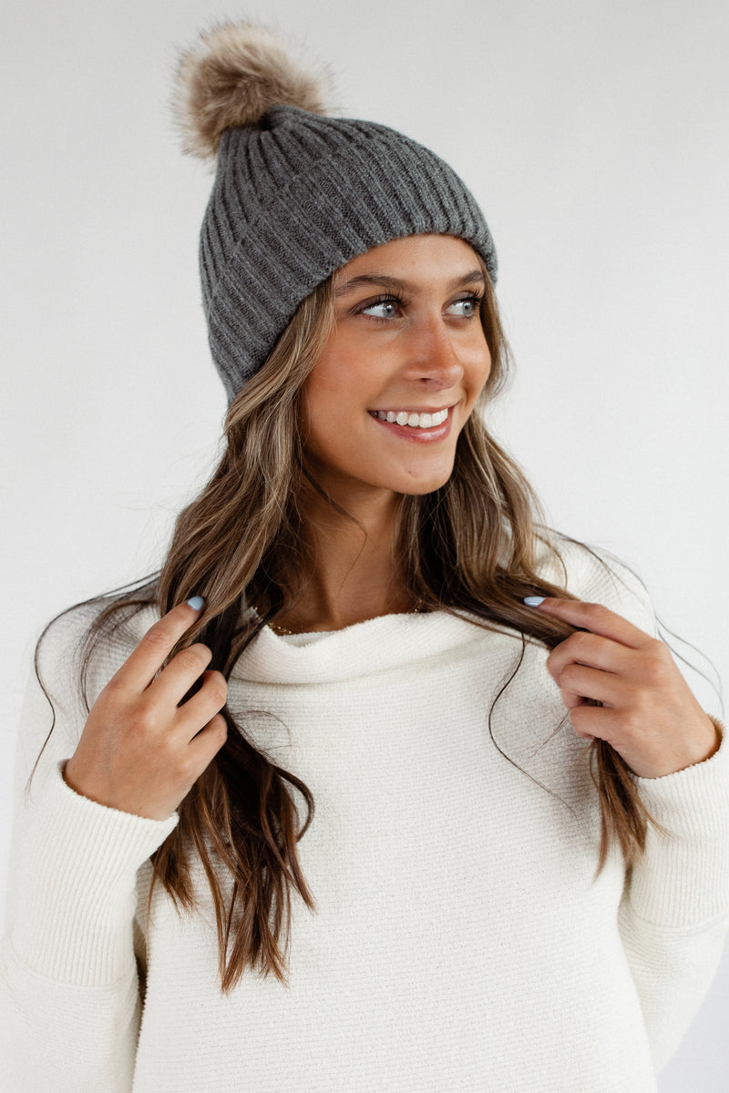Clover Knit Pom Beanie