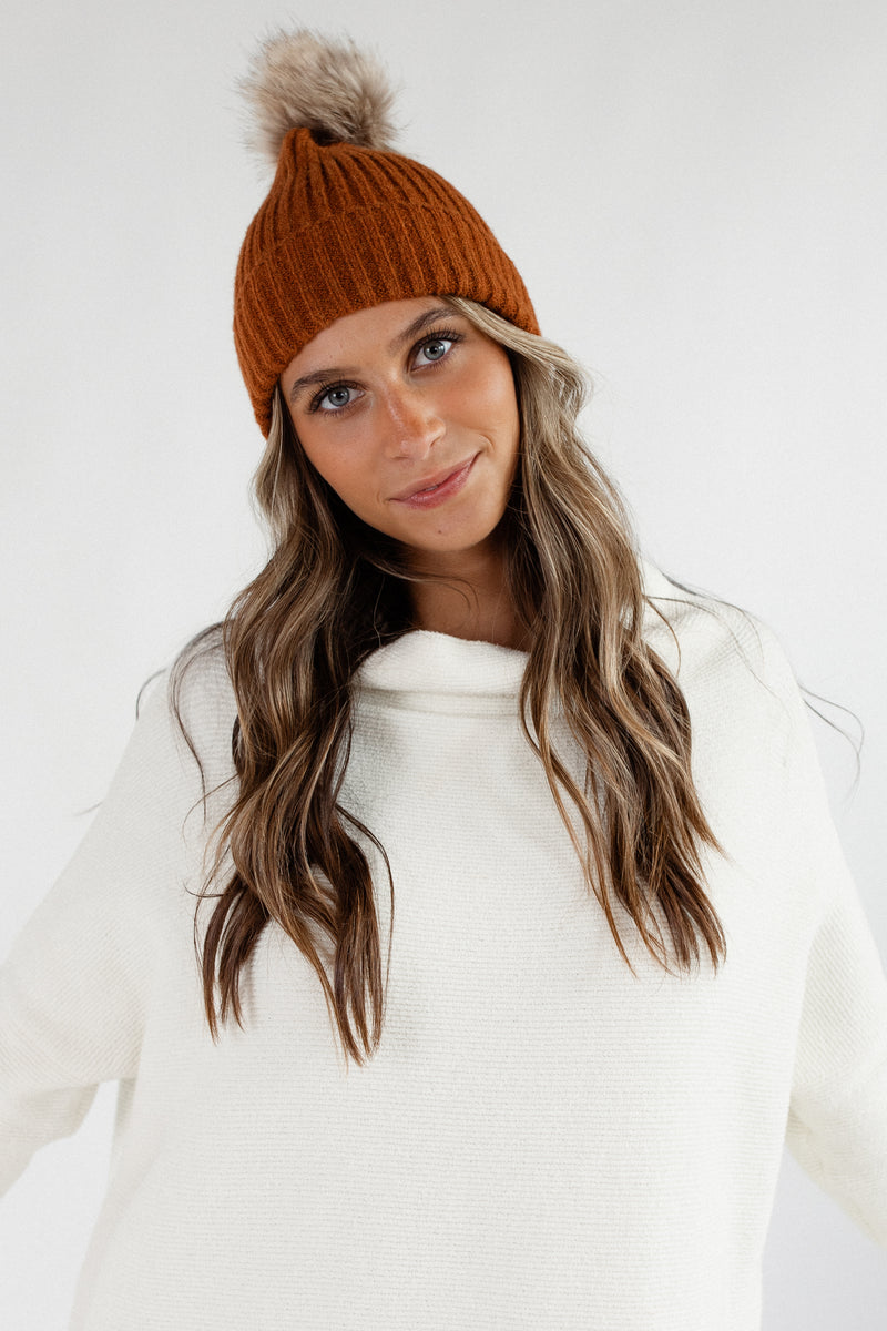 Clover Knit Pom Beanie