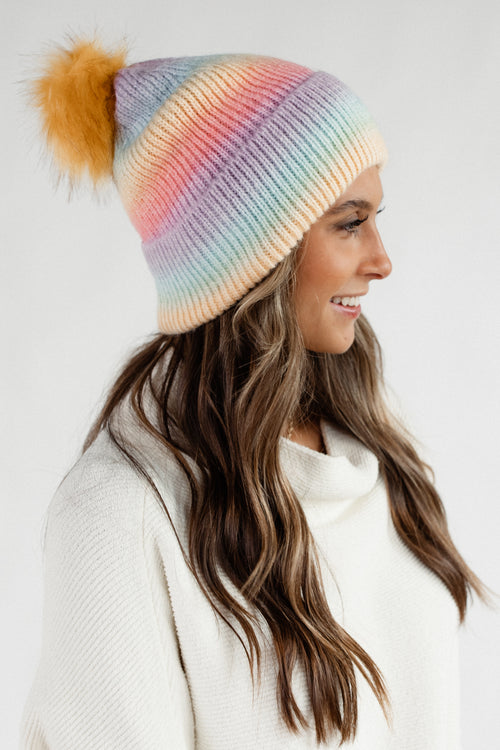 Brighten Up Pom Beanie