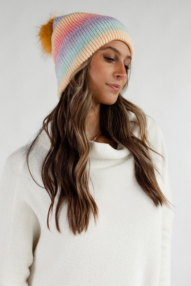 Brighten Up Pom Beanie