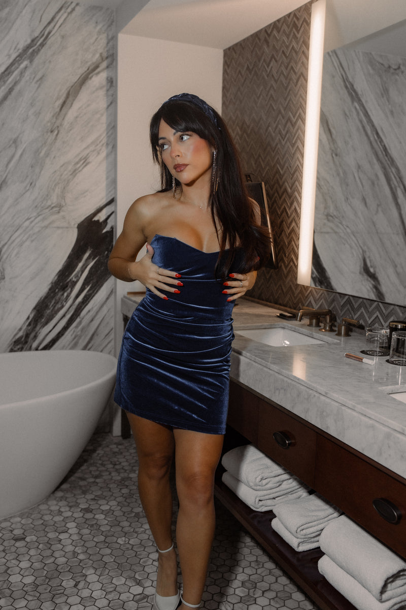 Take Notice Velvet Dress