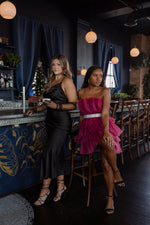 Pomelo Satin Midi Dress