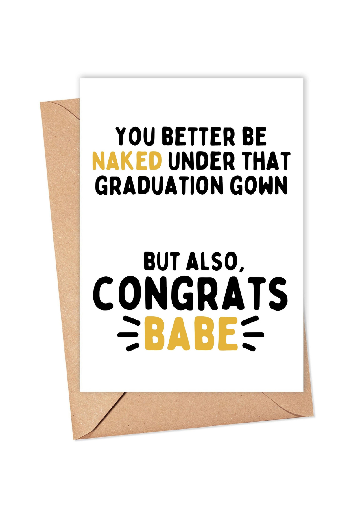 grad card size Naked Graduation Card