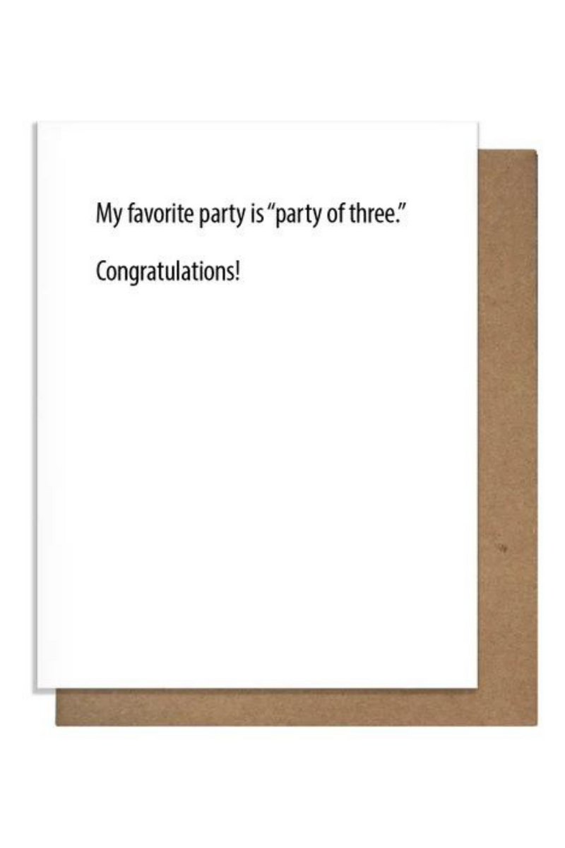 Party Of Three Baby Card