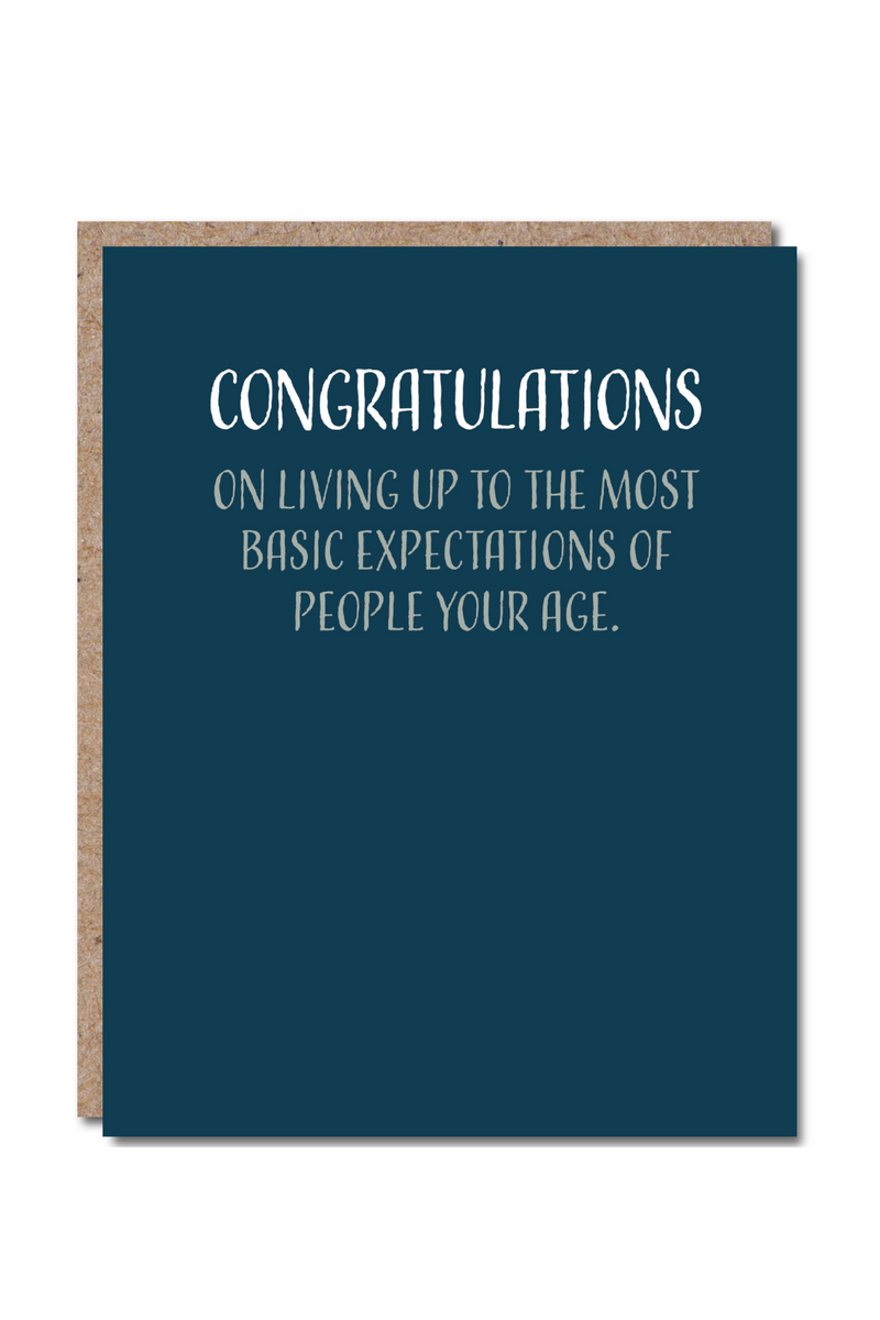 Basic Expectations Birthday Card