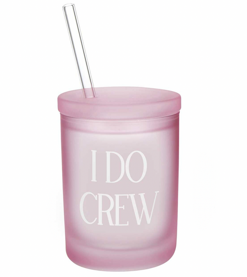 I Do Crew Lidded Glass Cup