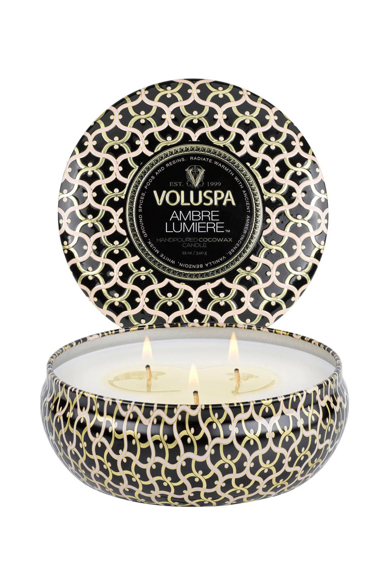 Voluspa 3 Wick Tin Candle - Ambre Lumiere