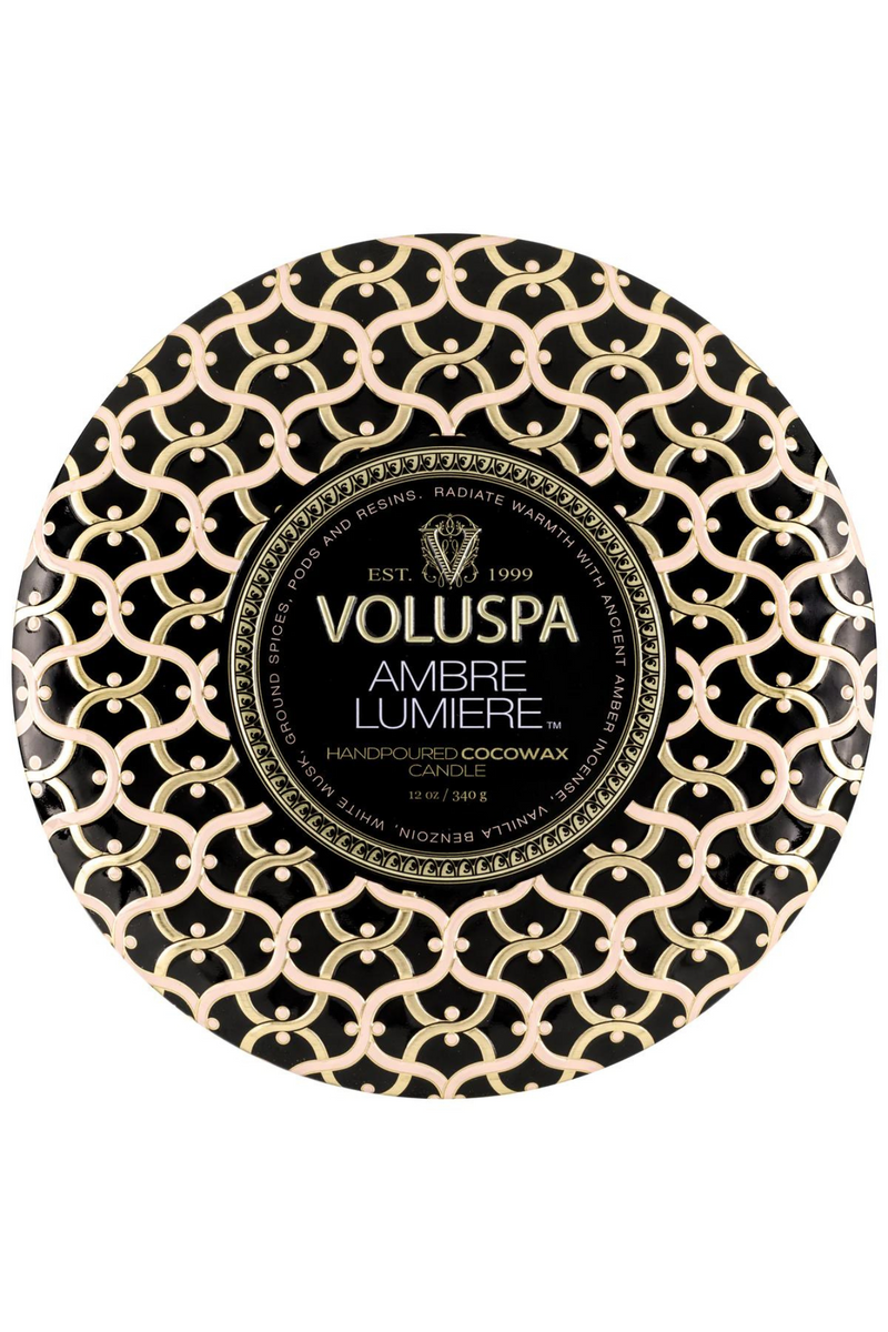 Voluspa 3 Wick Tin Candle - Ambre Lumiere